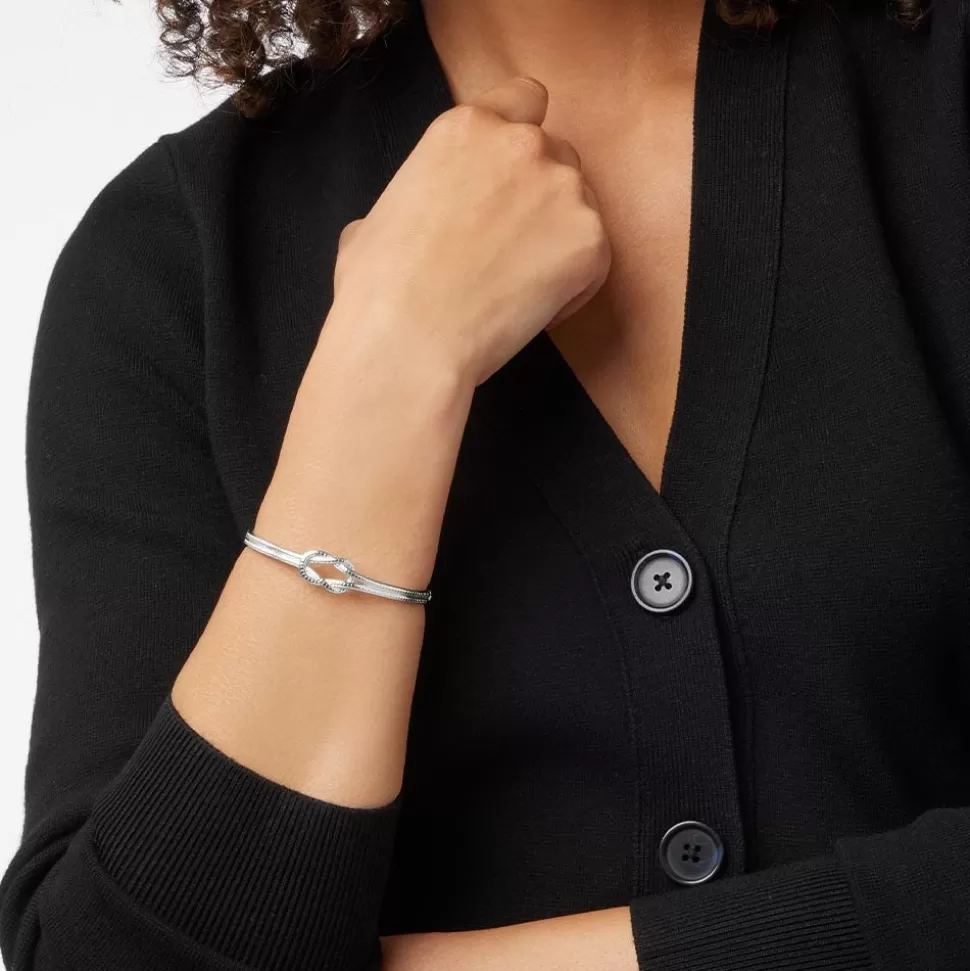 Pulsera Articulada con Nudo de Hércules - Diseño Exclusivo de The Met | Brazalete Seguro con Mecanismo de Bisagra, Joyería Inspirada en la Mitología Griega