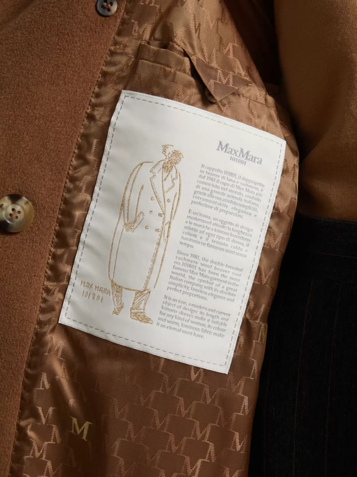 Abrigo Icono Max Mara 101801 en Tabaco - Clásico Atemporal