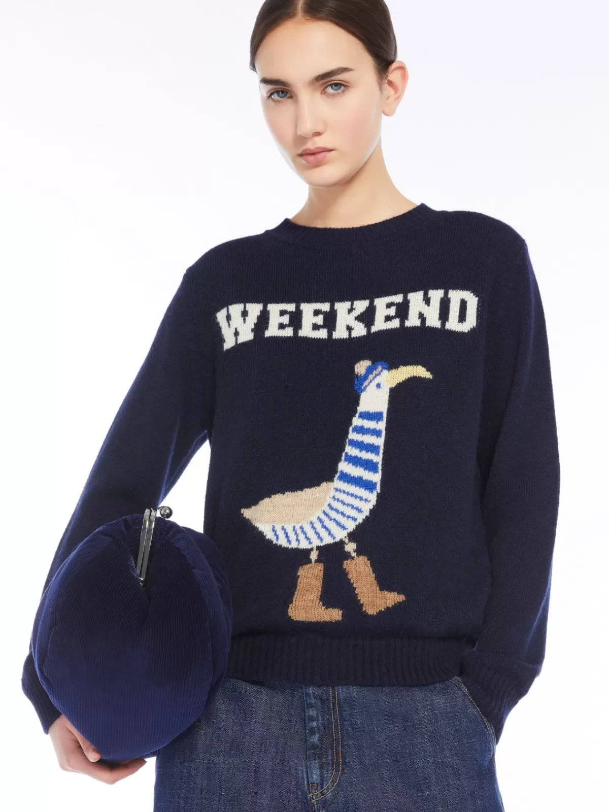 Jersey Max Mara en alpaca y lana entrelazada - Colección AVIO para abrigo suave y elegante