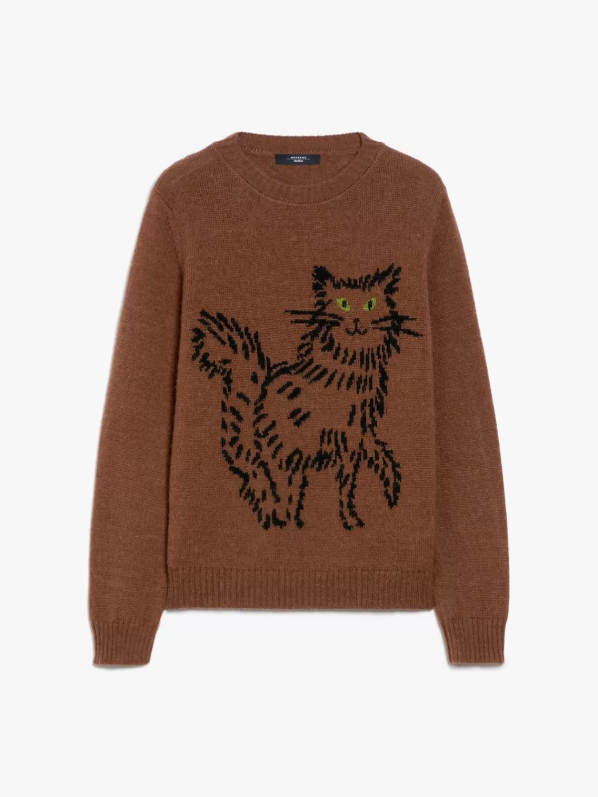 Suéter tejido Max Mara en mezcla suave de alpaca y lana, tono marrón cálido - Prendas de punto premium