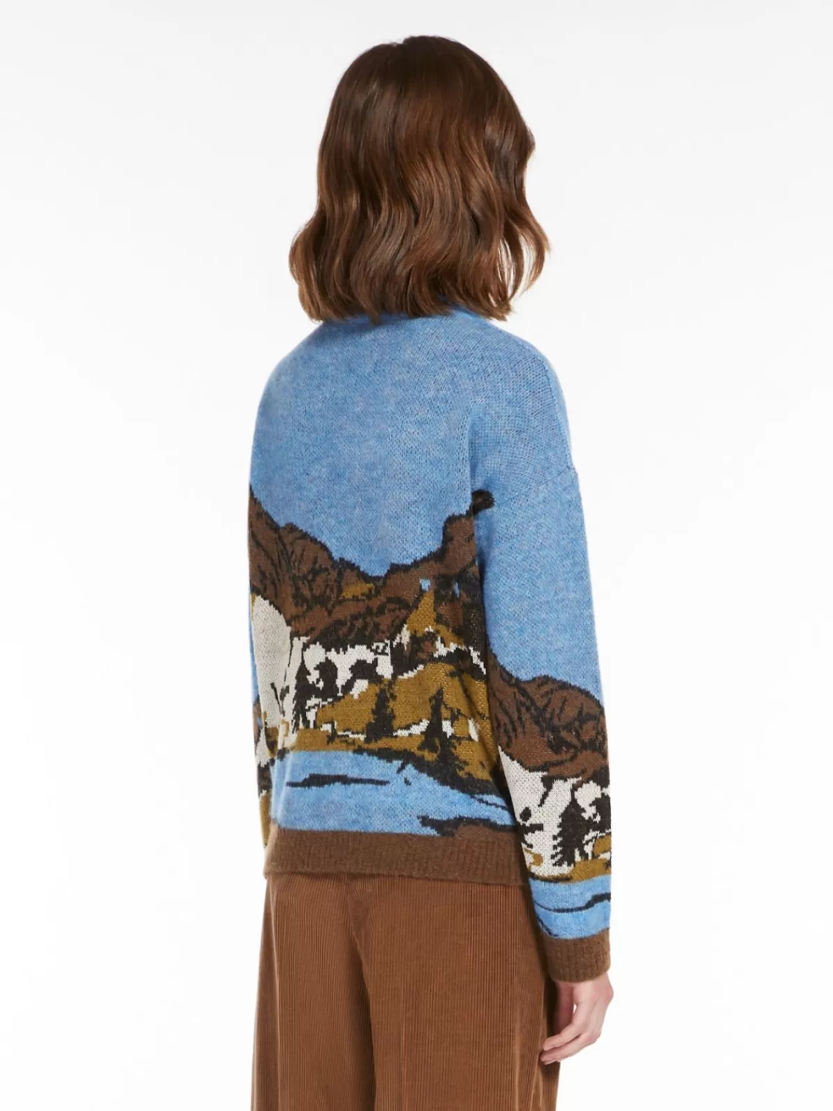 Suéter premium de lana y alpaca Max Mara - Tejido jacquard en tono mandarina, diseño acogedor de punto