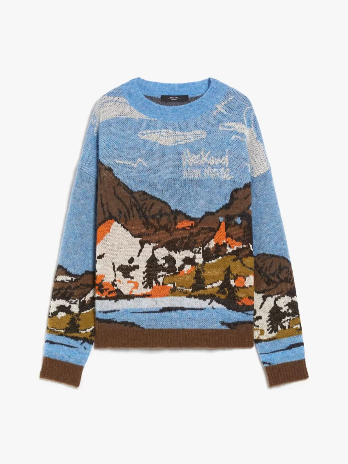 Suéter premium de lana y alpaca Max Mara - Tejido jacquard en tono mandarina, diseño acogedor de punto
