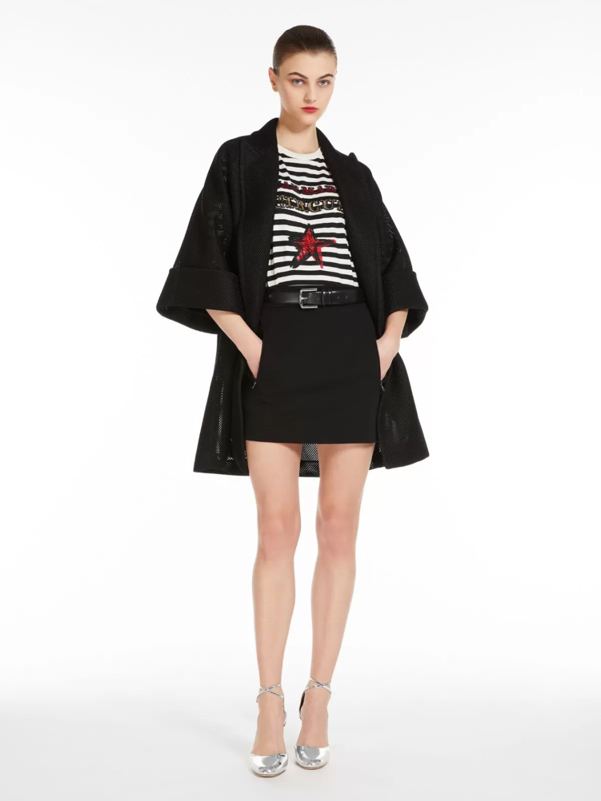 Falda corta Max Mara en jersey negro - diseño minimalista y ajuste perfecto