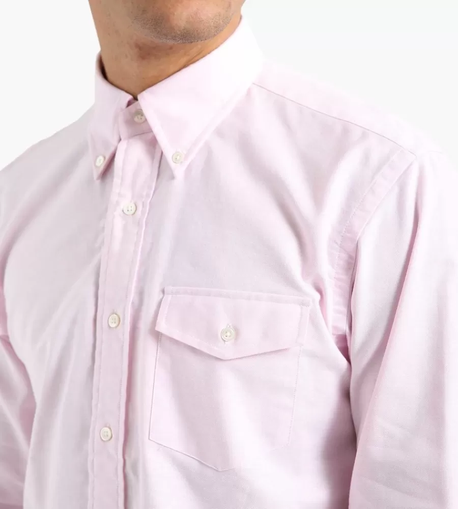 Camisa Rosa J.PRESS con Cuello Botonero - Corte Clásico Casual para Estilo Auténtico