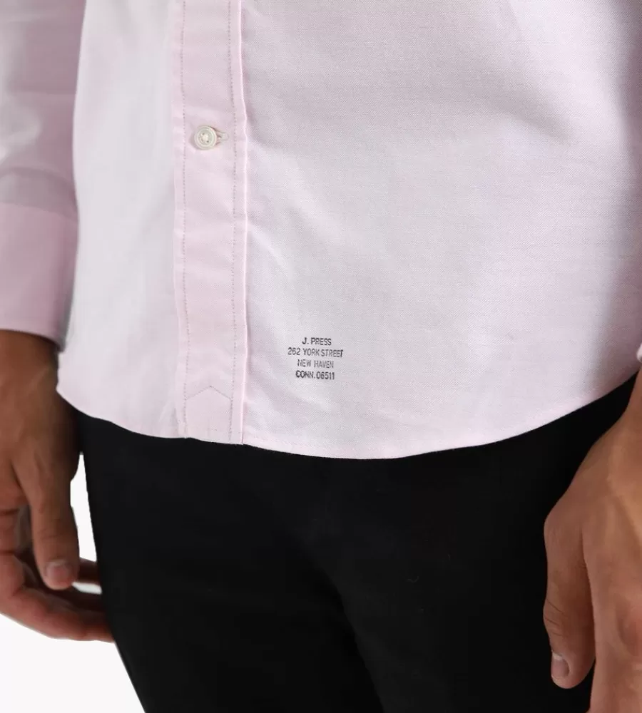 Camisa Rosa J.PRESS con Cuello Botonero - Corte Clásico Casual para Estilo Auténtico