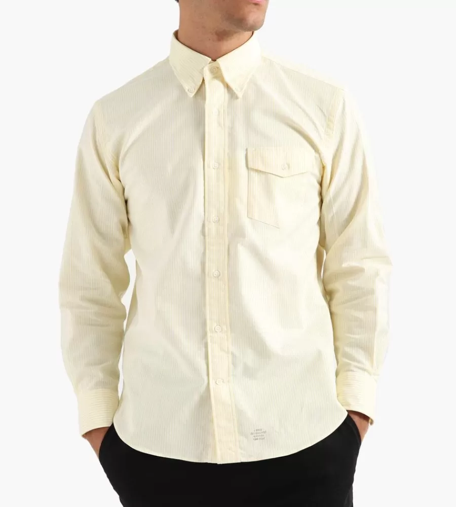 Camisa clásica J.PRESS en amarillo - Corte auténtico y cuello botonero con diseño elegante