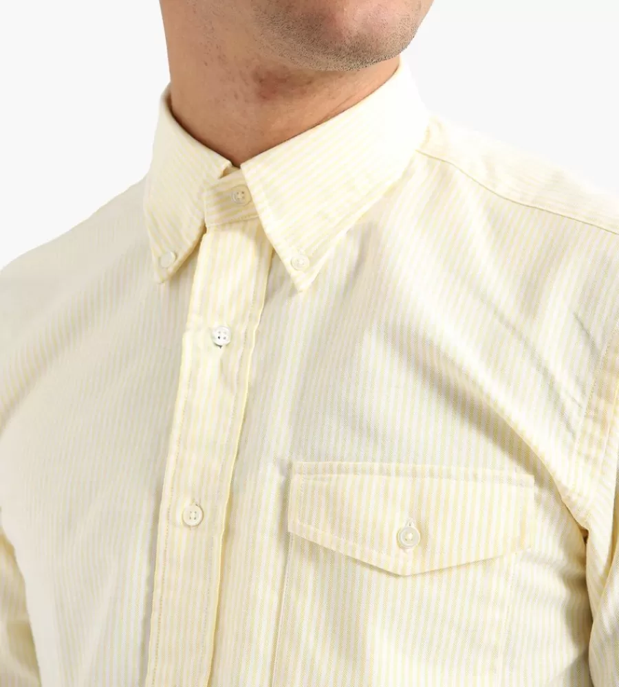 Camisa clásica J.PRESS en amarillo - Corte auténtico y cuello botonero con diseño elegante