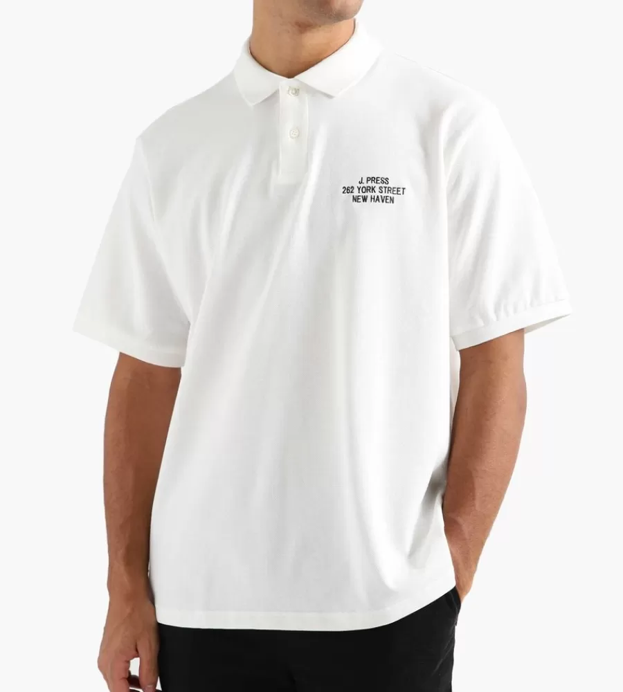 J.PRESS - Camiseta Polo Estival en Algodón Blanco Clásico para Estilo Casual