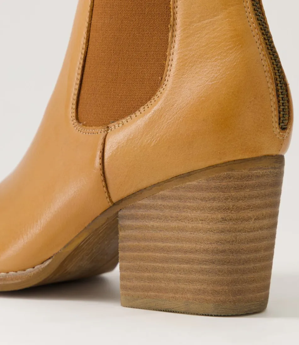 Botas DJANGO & JULIETTE para mujer - Botines Tobilleros en Piel Color Arena Kylor, Estilo Urbano con Detalles en Costura Visible