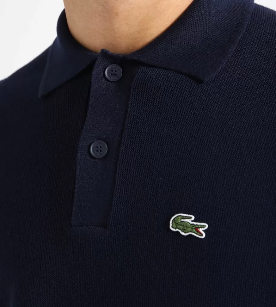 Lacoste® Jersey Clásico 1H-A1 - Cuello Redondo Azul Marino Oscuro | Tejido Suave y Duradero