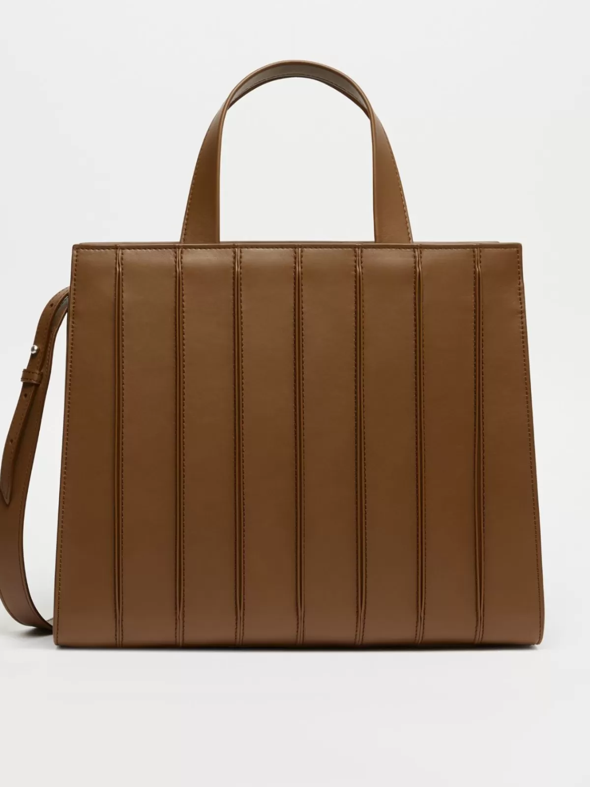 Bolso Whitney de cuero grande en tabaco - Modelo exclusivo Max Mara