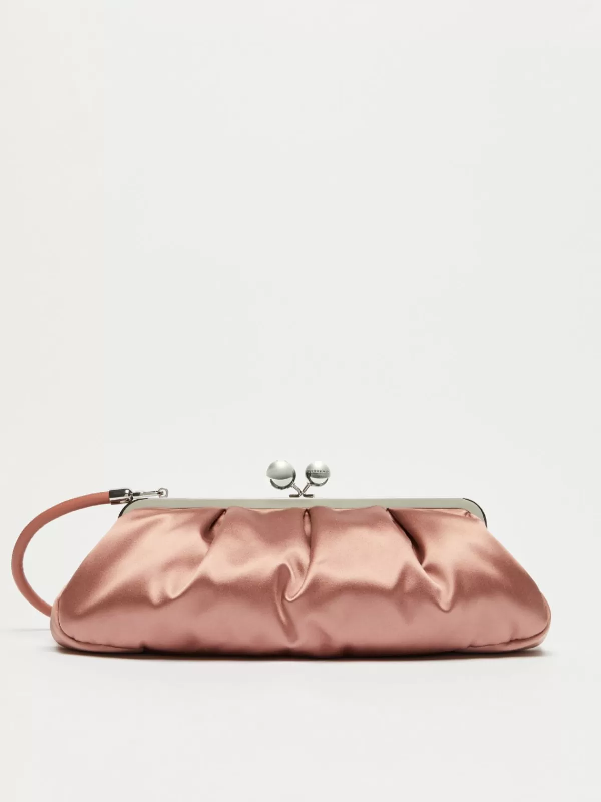 Bolso Weekend Max Mara Pasticcino Grande - Satén Brillante en Rosa Vintage
