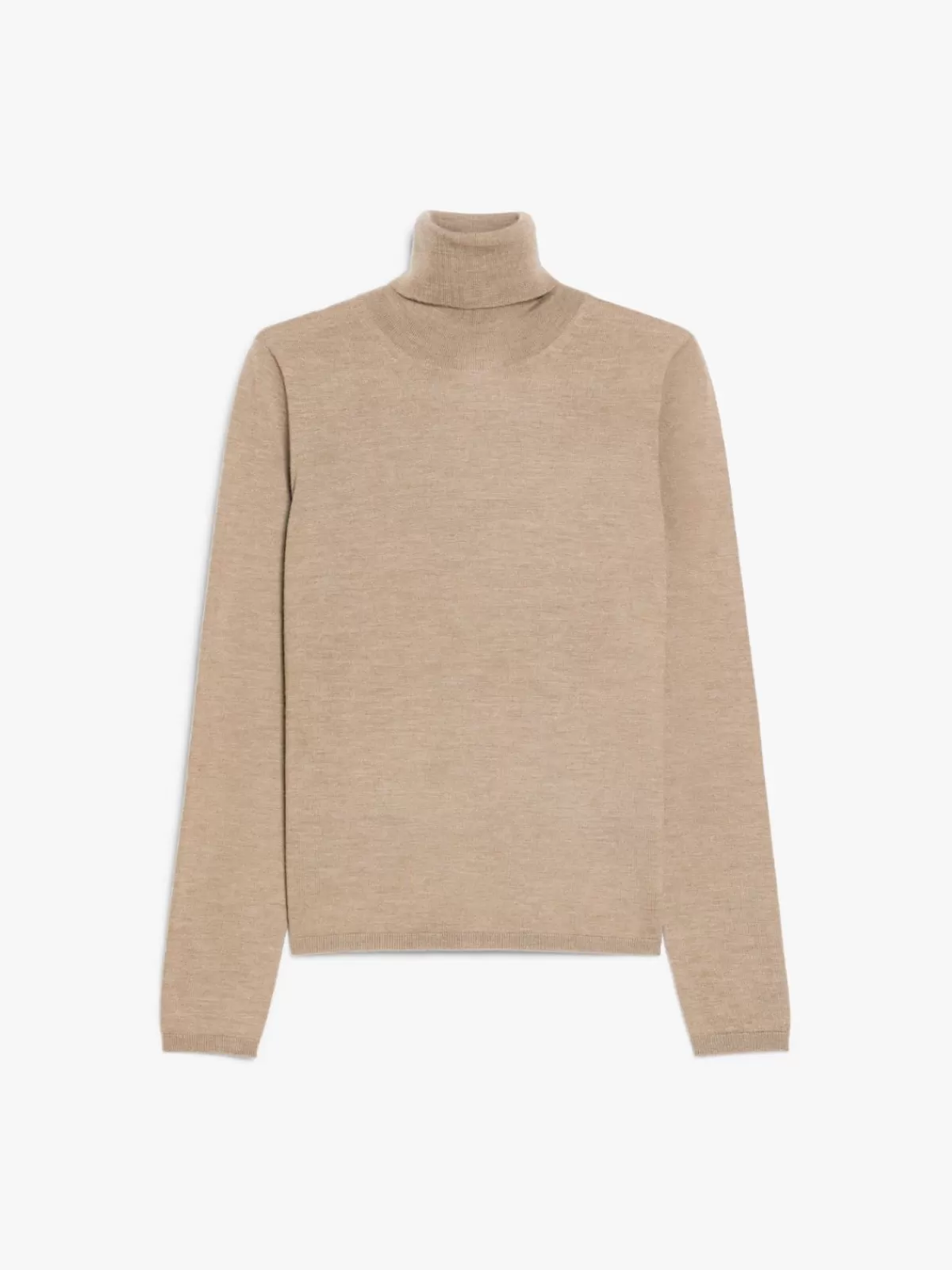 Max Mara - Suéter de cachemira liviana con cuello alto en tonalidad avellana tostada