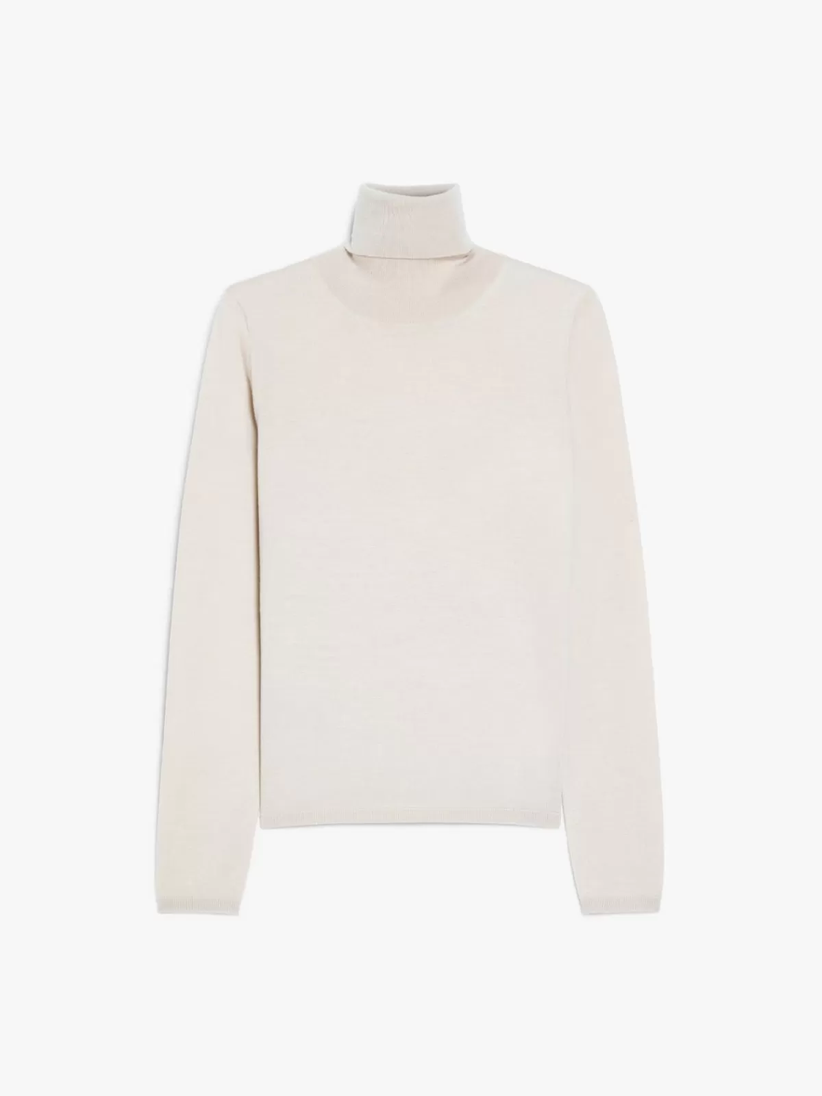 Max Mara - Suéter clásico de cachemir liviano con cuello alto beige | Abrigo perfecto para días frescos, diseño elegante y confort suave

（：，，，