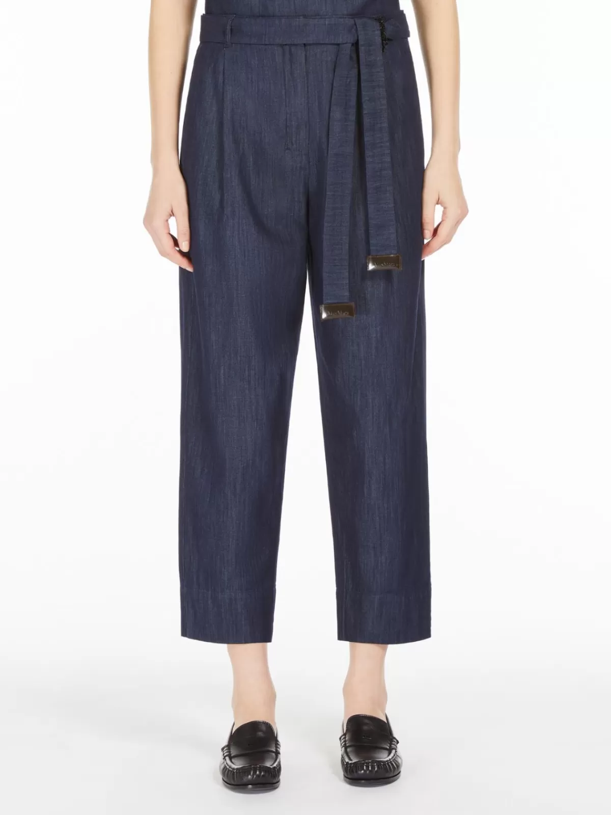 Pantalones Vaqueros Max Mara en Denim Ligero Azul Marino - Diseño Cómodo para Look Casual Elegante