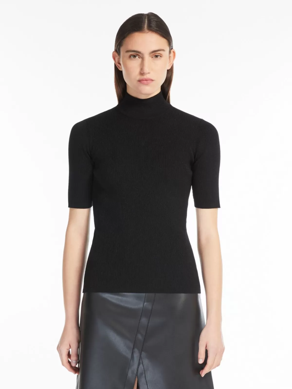 Suéter brillante Max Mara en lurex y viscosa - Negro clásico con detalle sutil de hilo