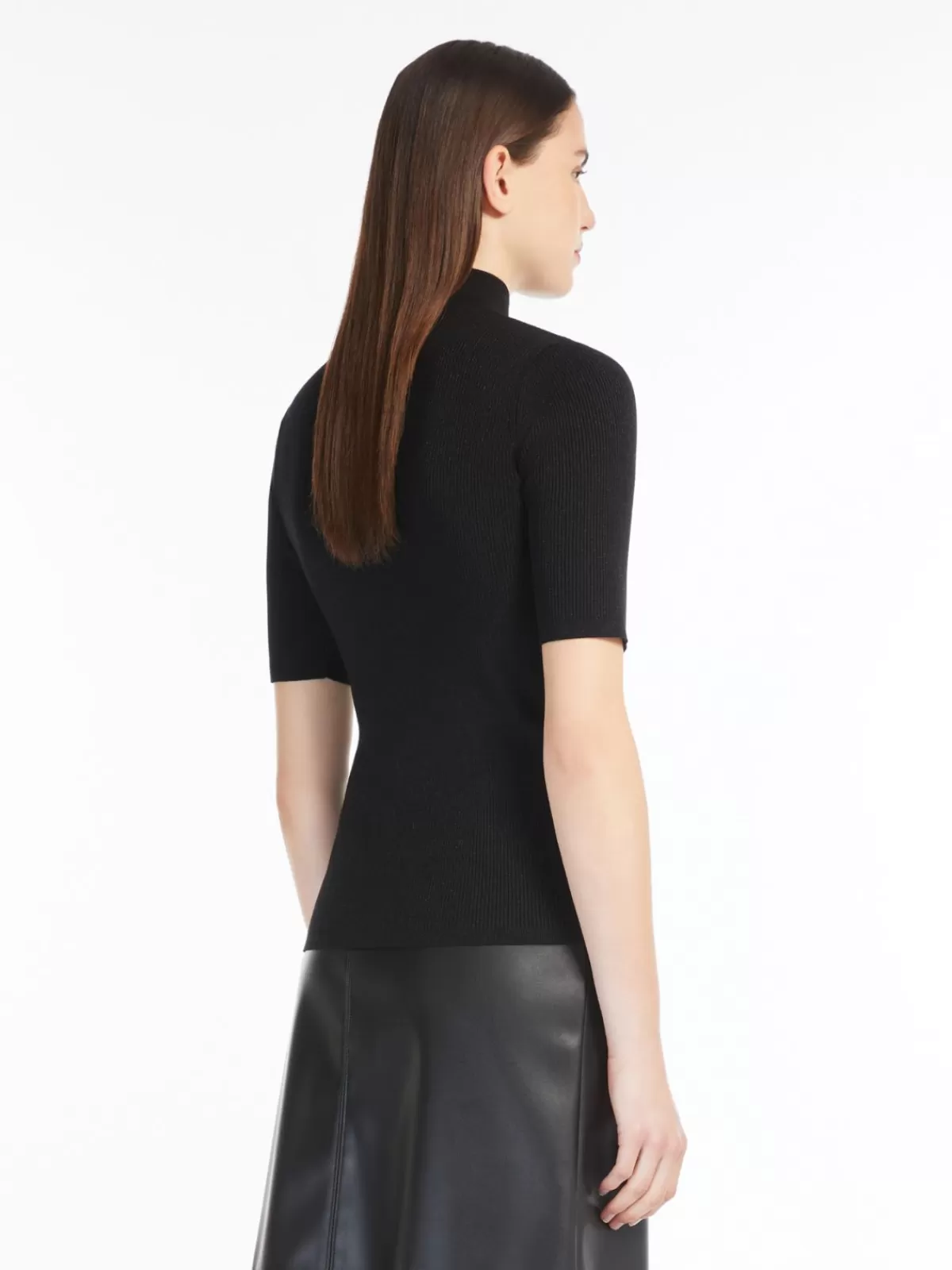 Suéter brillante Max Mara en lurex y viscosa - Negro clásico con detalle sutil de hilo