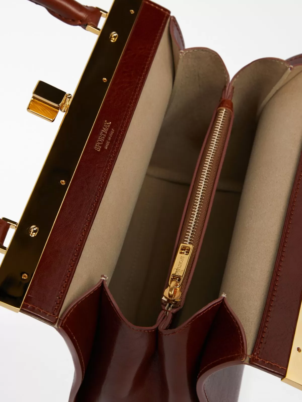 Bolso Lizzie Mediano en Cuero - Edición Exclusiva Sportmax x Max Mara Tono Tabaco