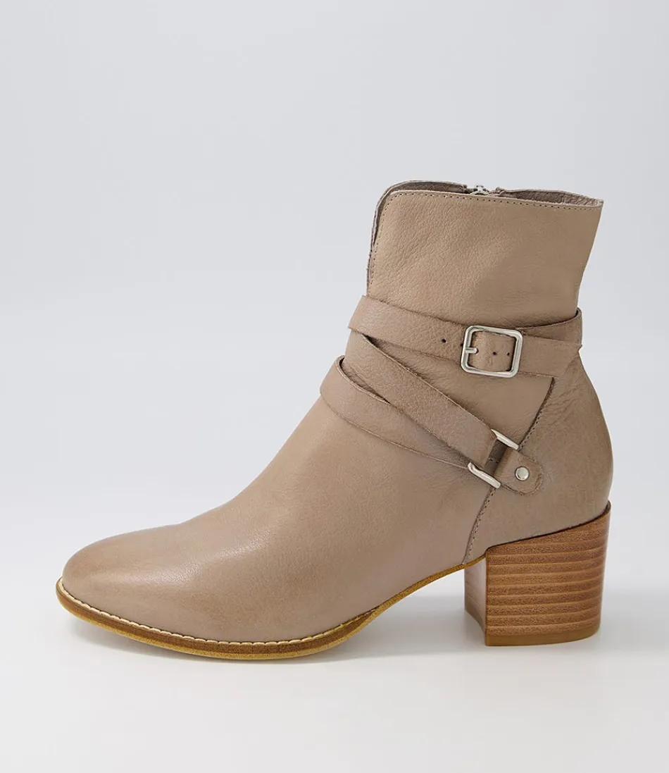 Botines Tobilleros Django & Juliette Melvine - Cuero Beige Taupe para Mujer, Estilo Moderno y Duradero