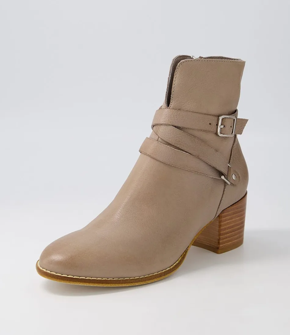 Botines Tobilleros Django & Juliette Melvine - Cuero Beige Taupe para Mujer, Estilo Moderno y Duradero