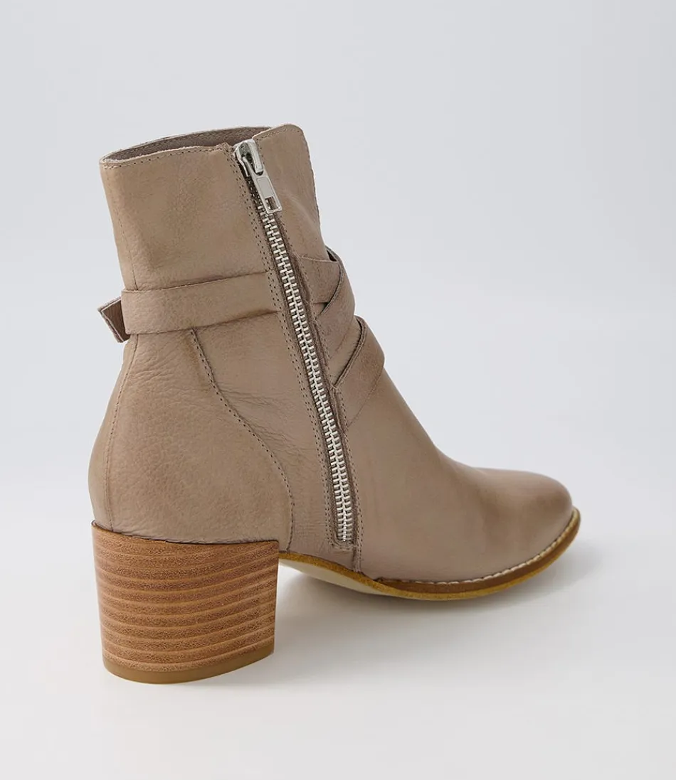 Botines Tobilleros Django & Juliette Melvine - Cuero Beige Taupe para Mujer, Estilo Moderno y Duradero