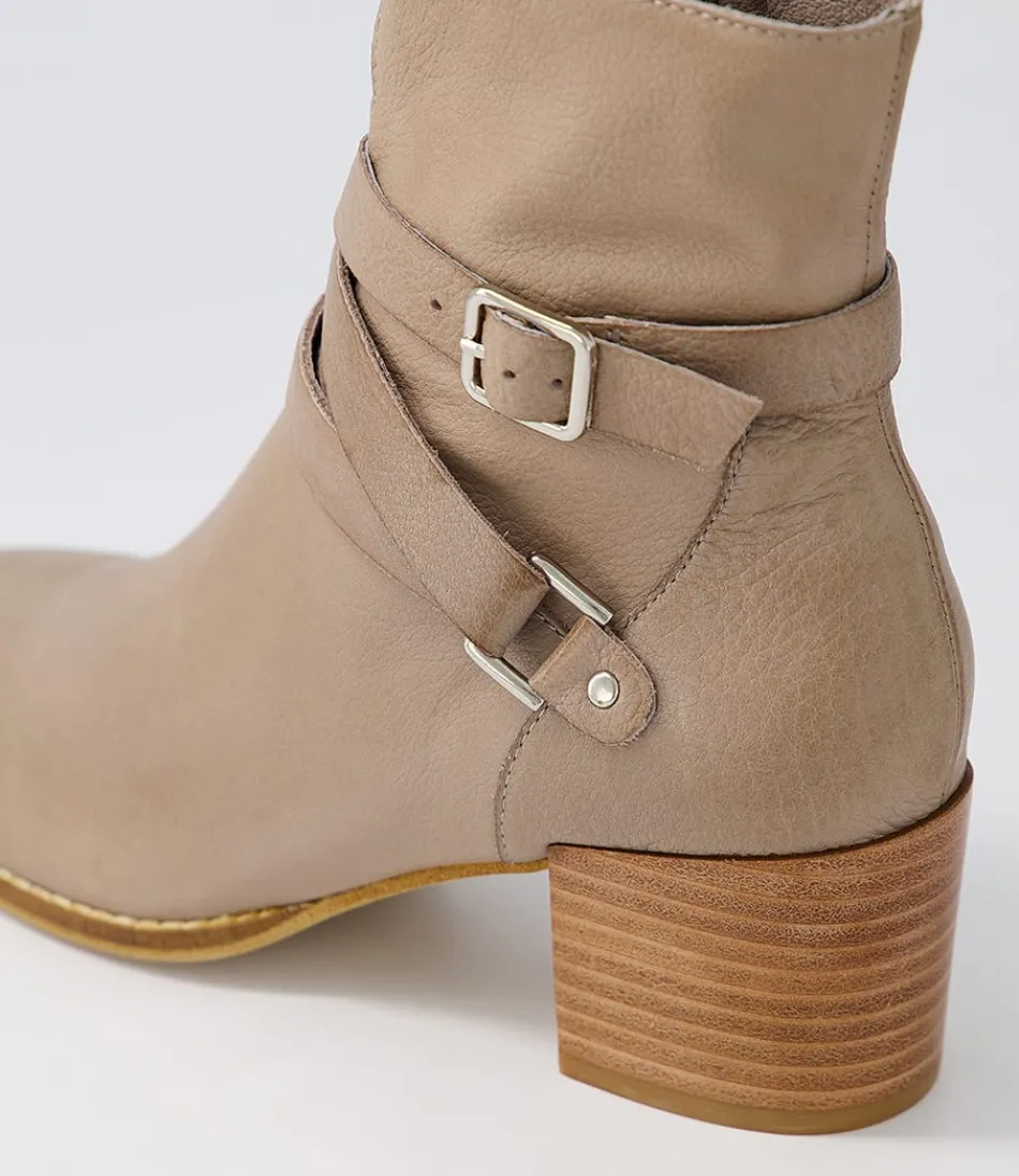 Botines Tobilleros Django & Juliette Melvine - Cuero Beige Taupe para Mujer, Estilo Moderno y Duradero