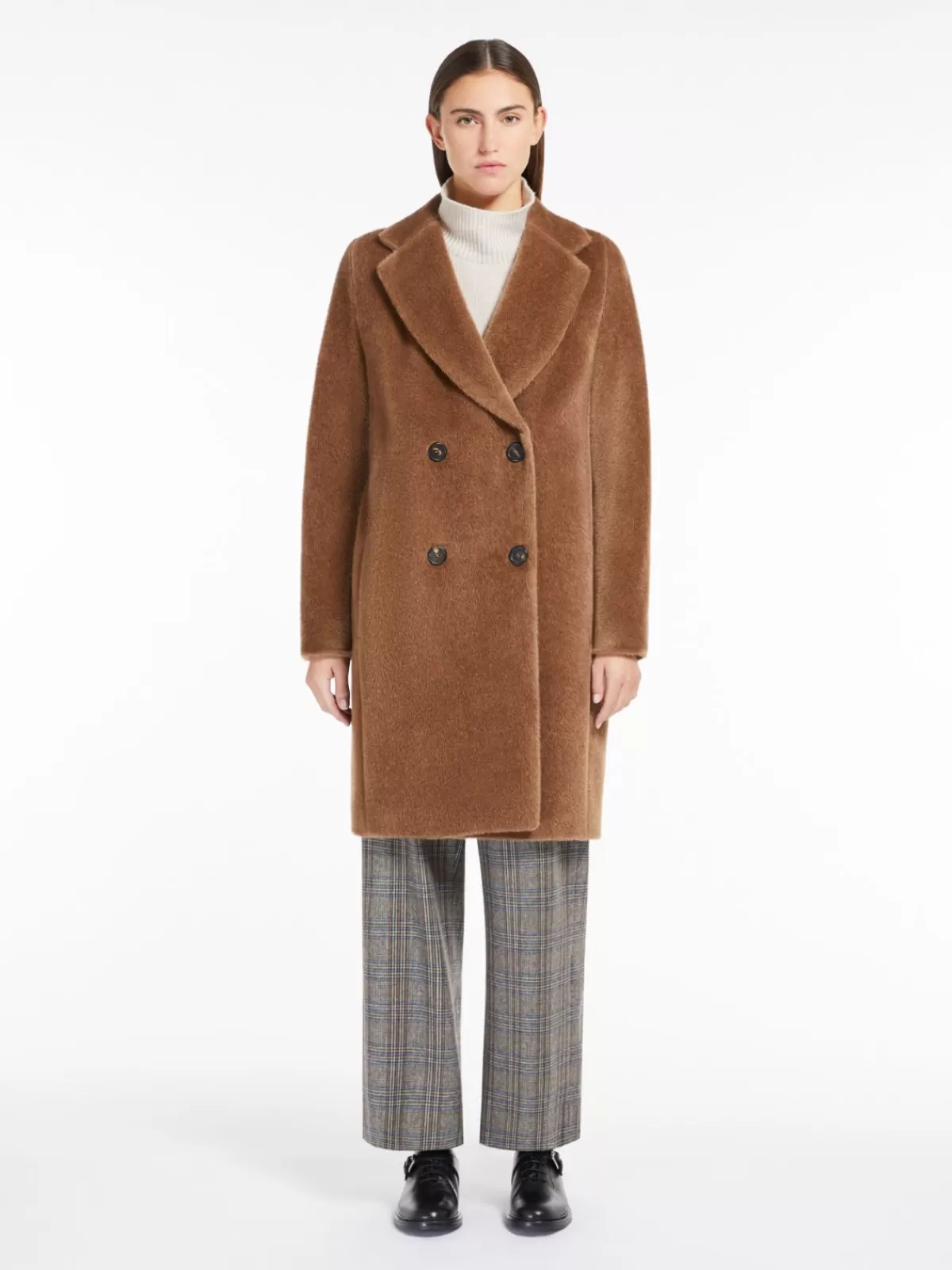 Max Mara - Chaquetón midi de invierno en mezcla suave de alpaca y lana, tono camello natural
