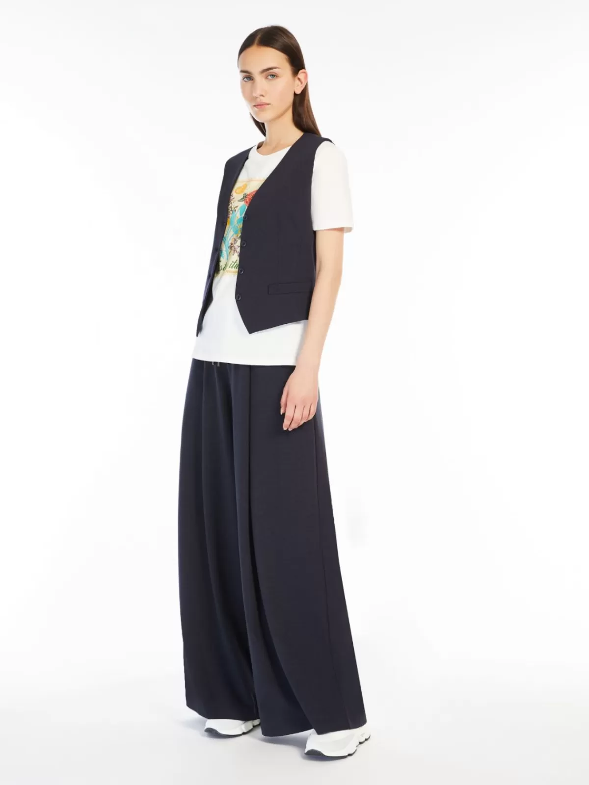 Chalecos y Chaquetas Elegantes de Max Mara - Jersey acanalado Milano en azul marino | Colección Otoño-Invierno | Ajuste Perfecto