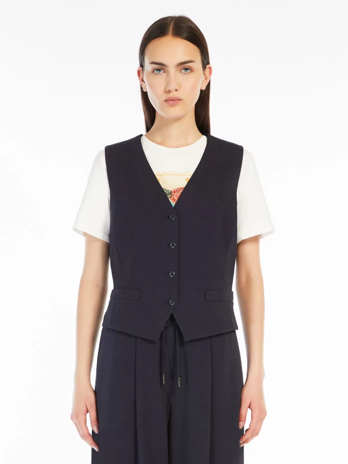 Chalecos y Chaquetas Elegantes de Max Mara - Jersey acanalado Milano en azul marino | Colección Otoño-Invierno | Ajuste Perfecto