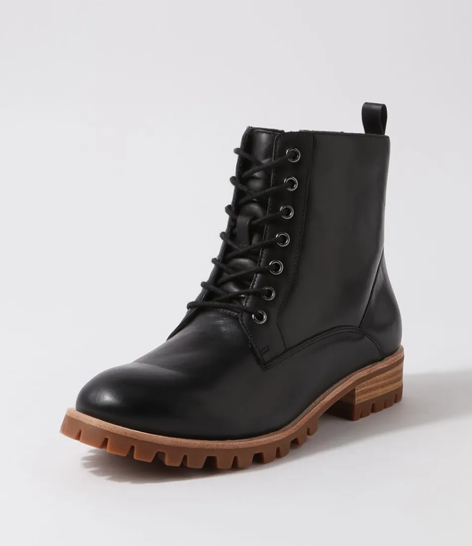 Botas Minoru Urbana para Mujer - Cordones en Cuero Negro de la Colección ZIERA