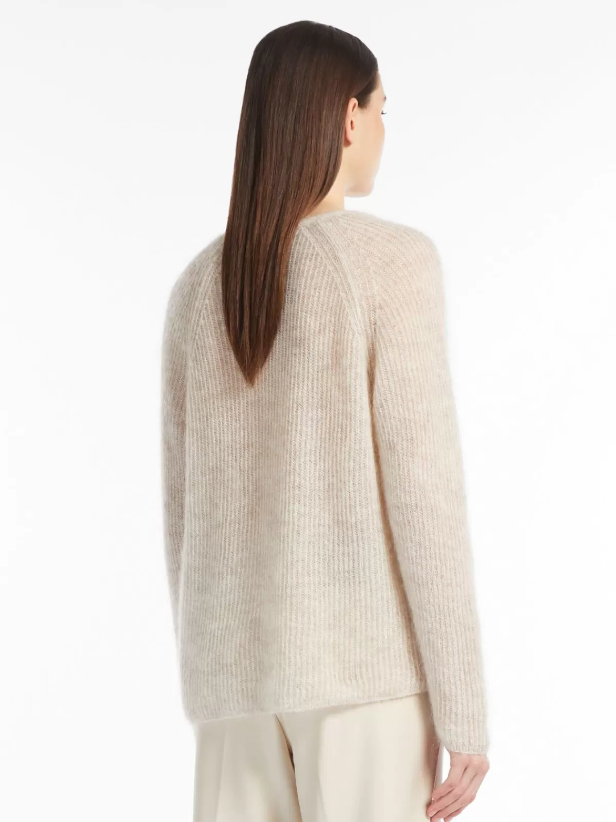 Suéter de punto Max Mara en mohair - Beige cálido para looks otoñales