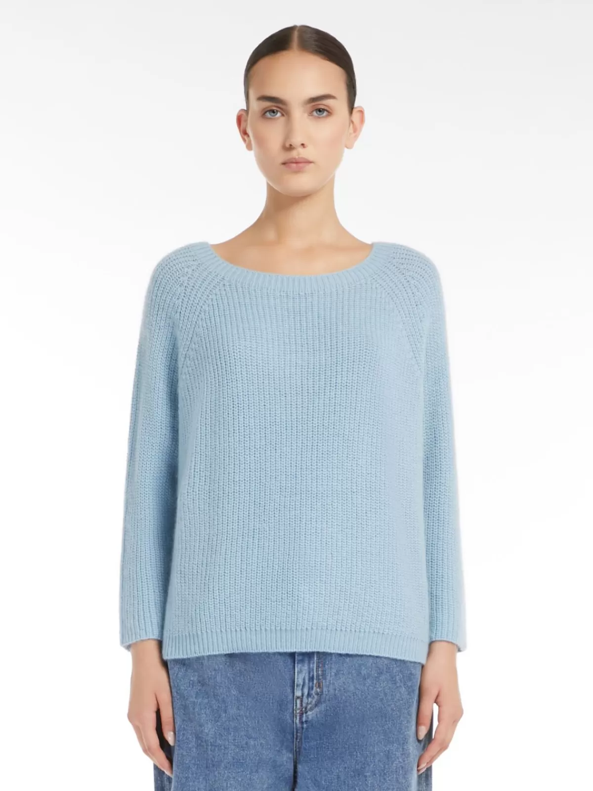 Suéter tejido en mohair azul cielo - Max Mara