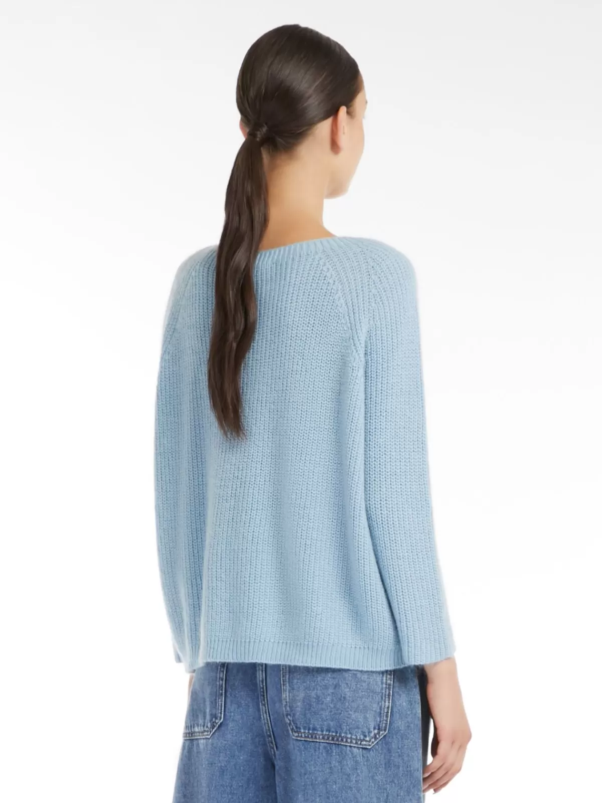 Suéter tejido en mohair azul cielo - Max Mara