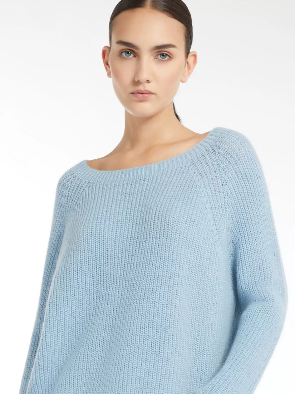 Suéter tejido en mohair azul cielo - Max Mara