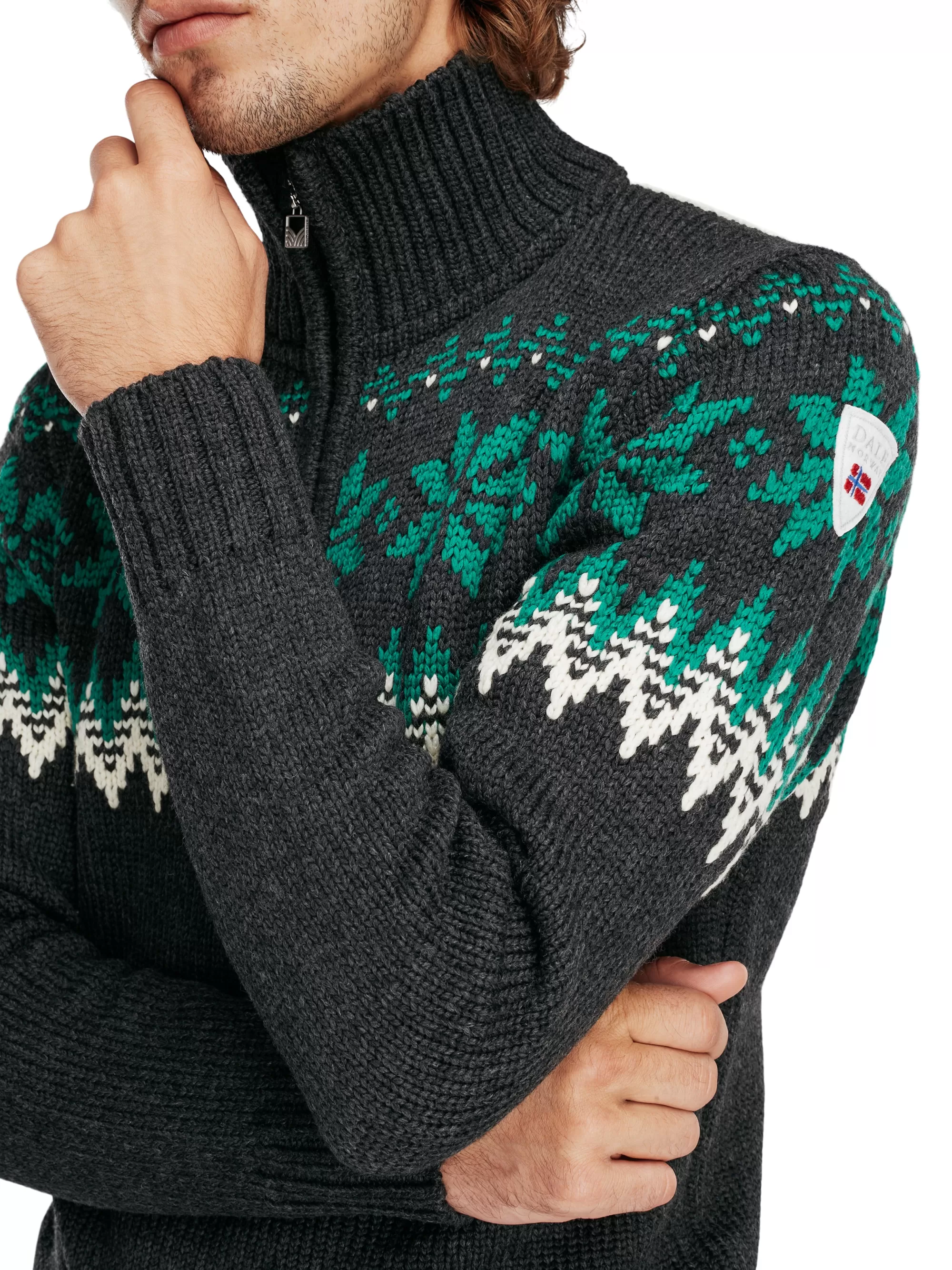 Jersey Masculino Myking de Lana Merino - Diseño Noruego Dale of Norway - Abrigo Premium para Invierno