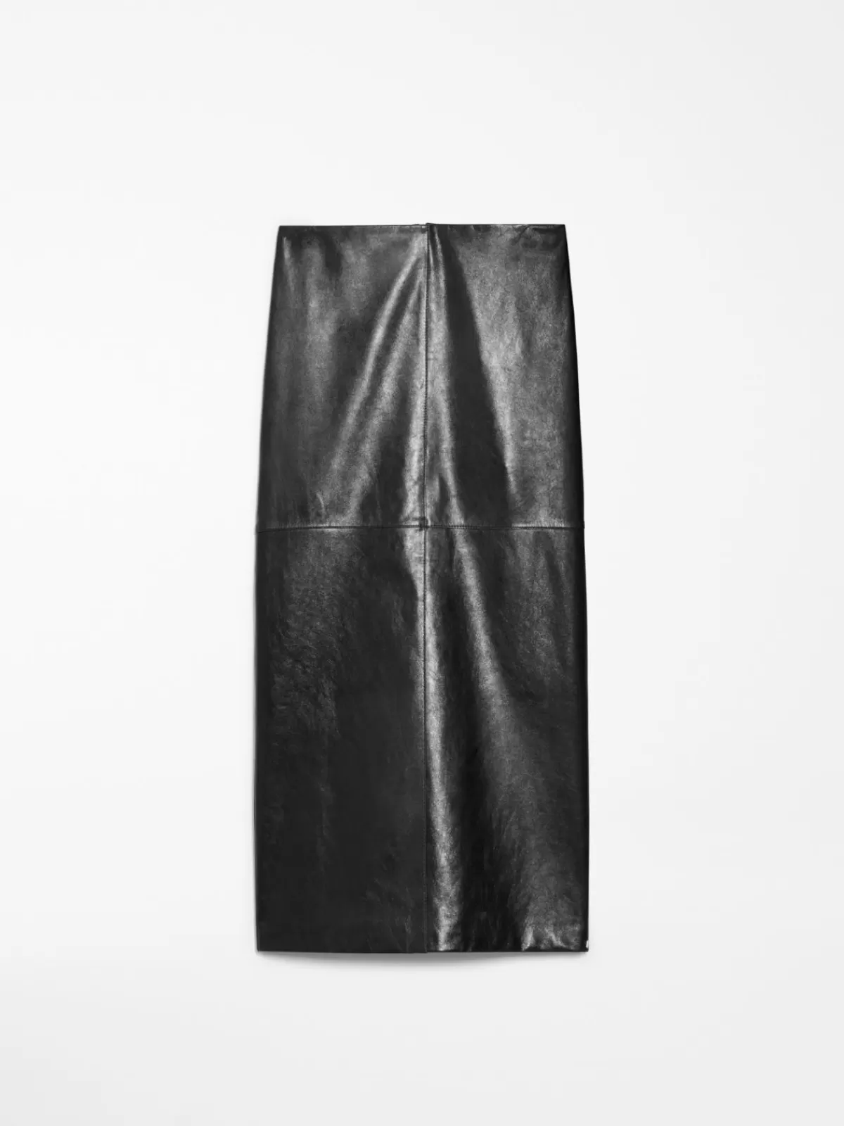 Falda midi de cuero Nappa negro Max Mara | Diseño clásico con corte elegante