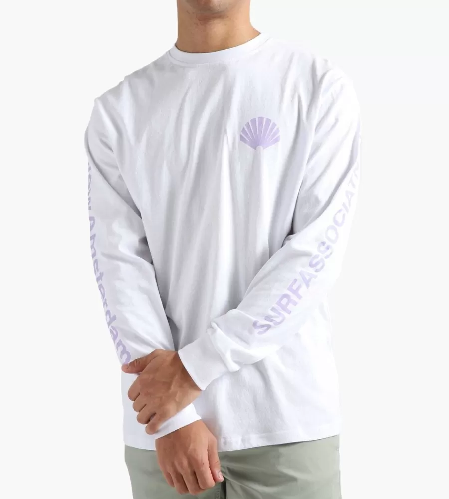 Camiseta de Manga Larga Blanca con Logo Exclusivo - Asociación Surf New Amsterdam
