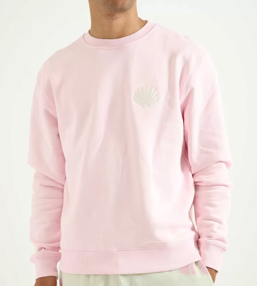 Sudadera Rosa con Logo del Club New Amsterdam Surf - Edición Especial de Surfistas ¡Únete a la Ola! 

(：1. 2.