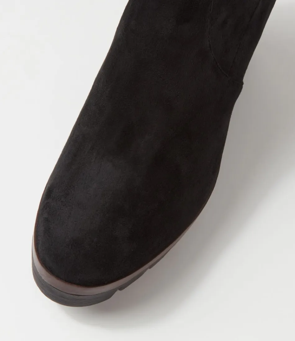 Botines Tobilleros DJANGO & JULIETTE para Mujer - Microsuede Elástico Negro, Diseño Cómodo y Estilo Moderno
