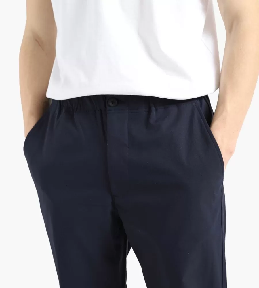 Pantalones Vaqueros Ezra Solotex Hombre - Tejido Técnico Azul Marino Oscuro | Norse Projects Colección Premium