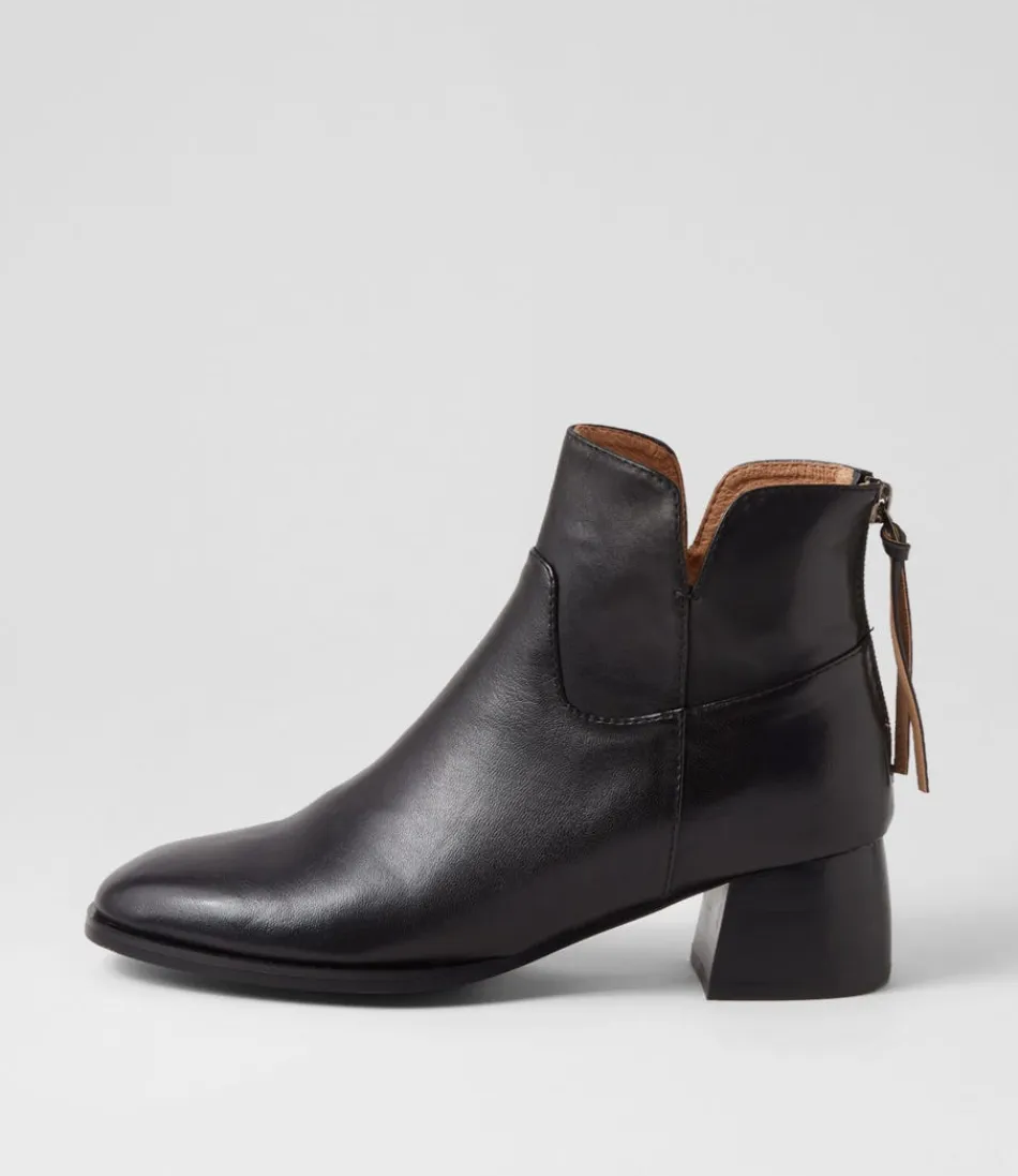 Botines Django y Juliette para Mujer - Modelo Nykia en Cuero Negro con Diseño Moderno
