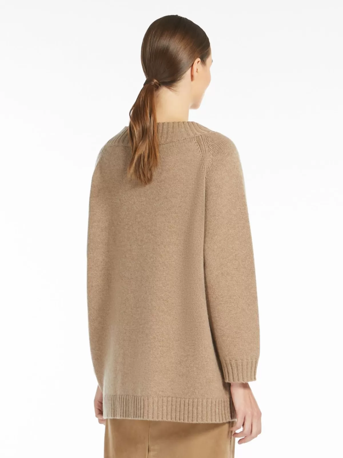 Suéter de cuello ancho Max Mara - Mezcla premium de lana y cachemira en tono avellana tostado, diseño cómodo para looks invernales elegantes