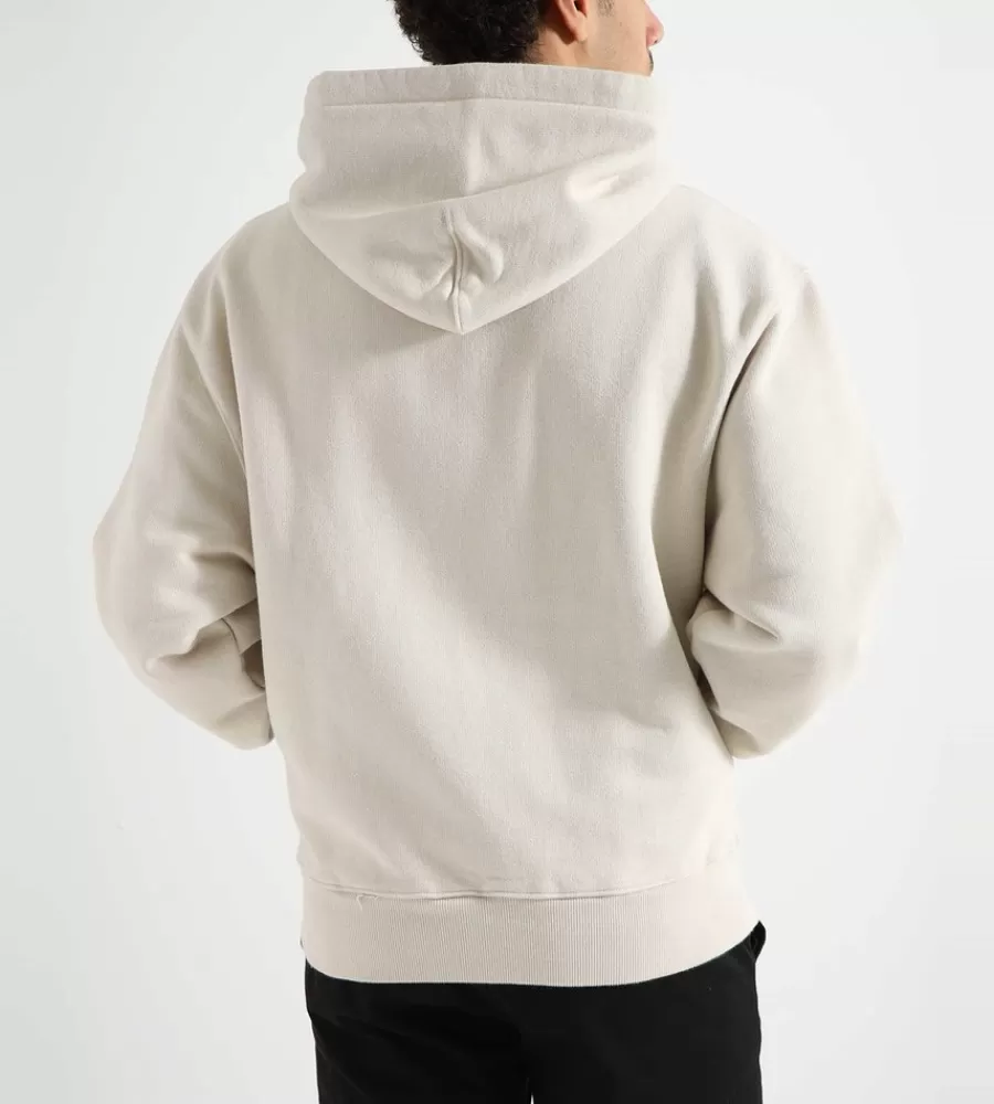 Sudadera con capota OLAF Studio – Cierre completo en gris cemento, tejido premium de alta densidad