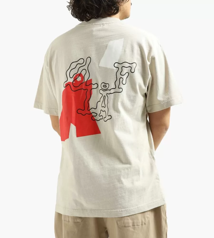 Olaf · Camiseta Urbana con Diseño Cartográfico en Gris Cemento