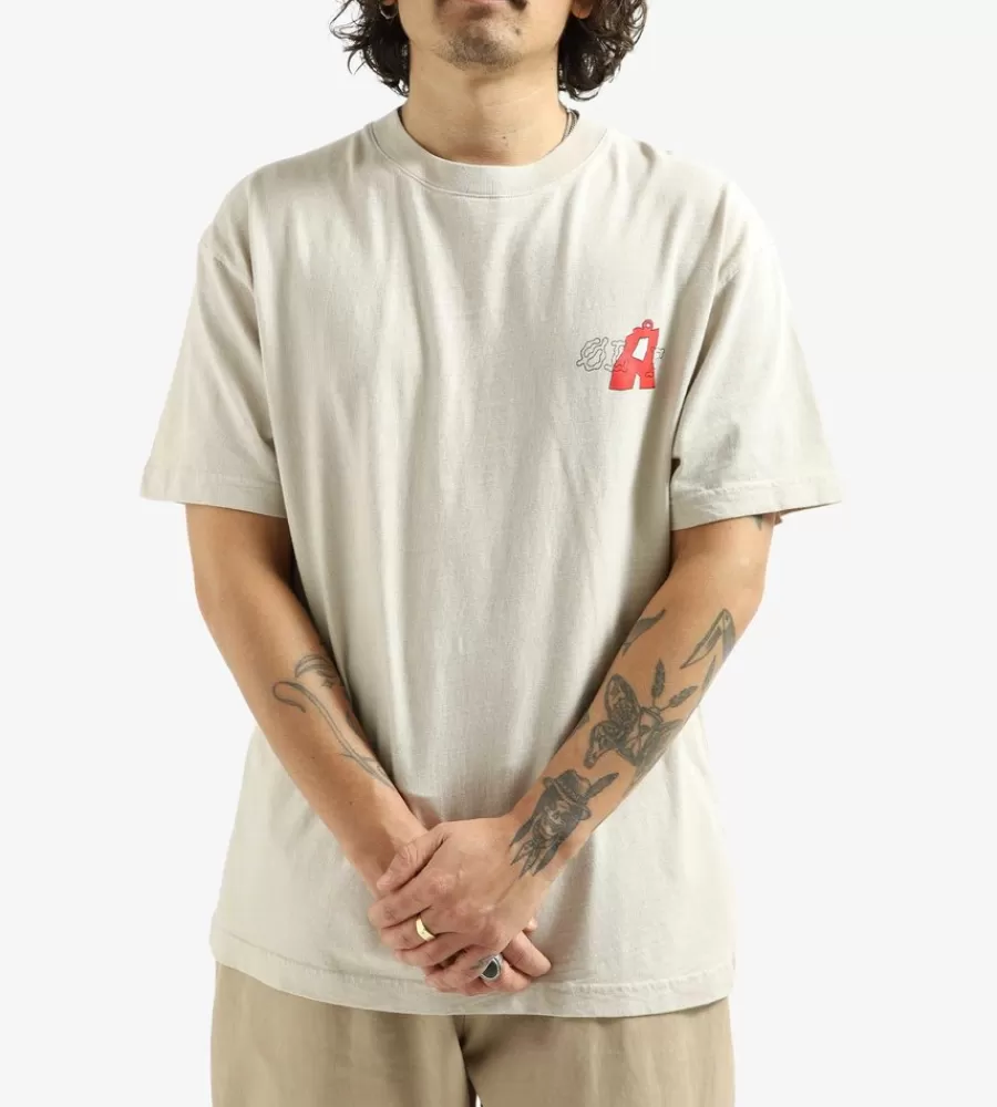 Olaf · Camiseta Urbana con Diseño Cartográfico en Gris Cemento