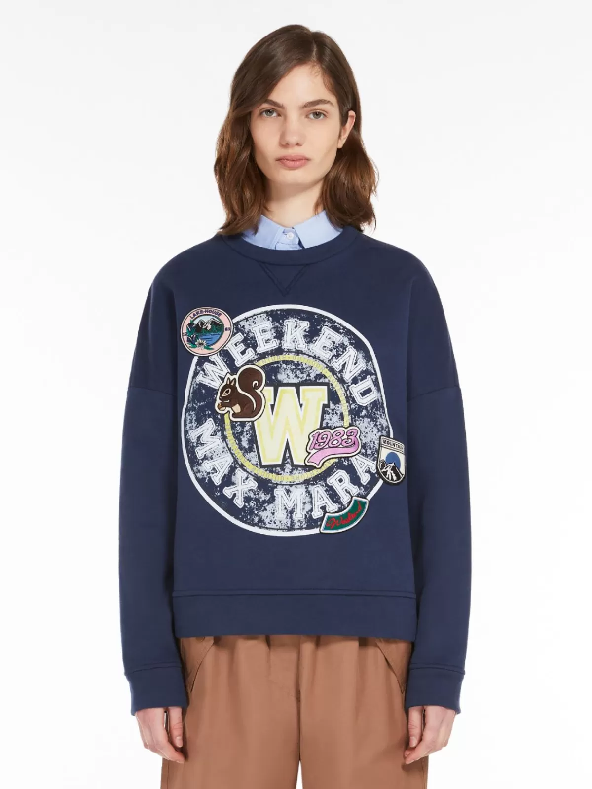 Jersey casual de algodón orgánico Max Mara - Azul marino para uso diario