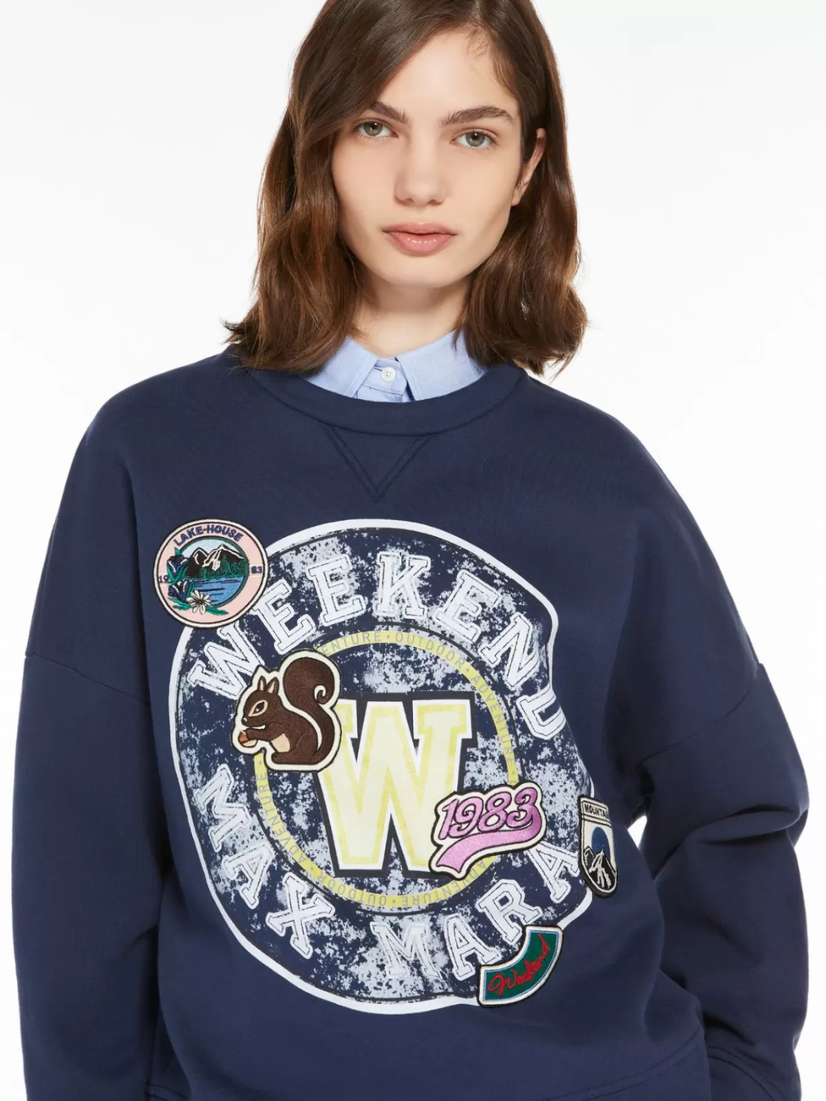 Jersey casual de algodón orgánico Max Mara - Azul marino para uso diario