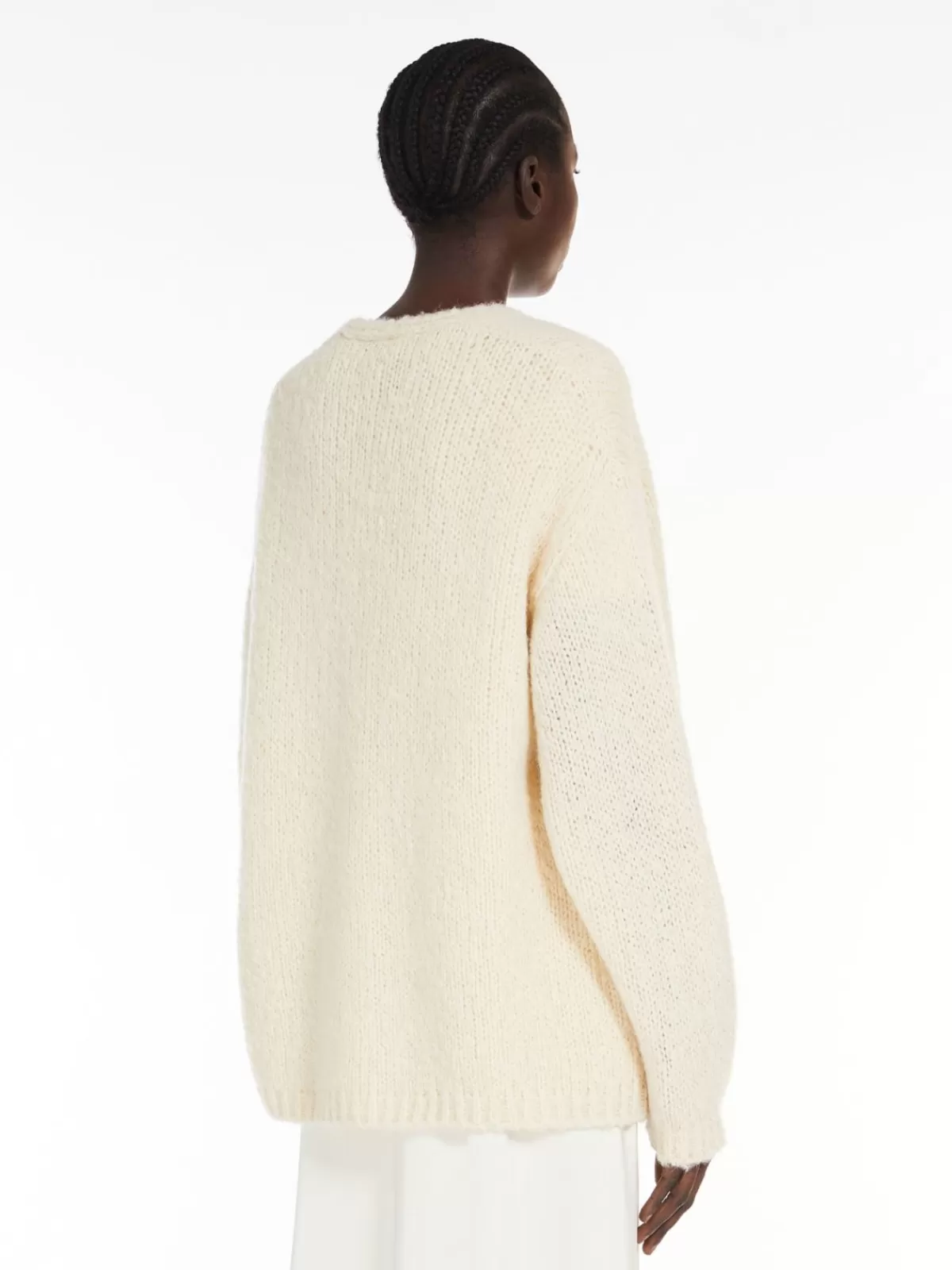 Cardigán holgado Max Mara - Mezcla suave de alpaca y algodón en tono crudo natural