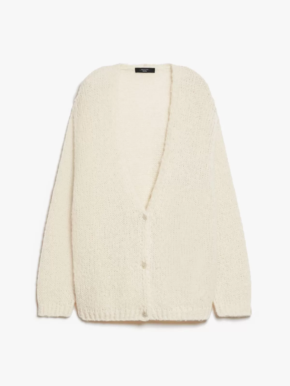 Cardigán holgado Max Mara - Mezcla suave de alpaca y algodón en tono crudo natural