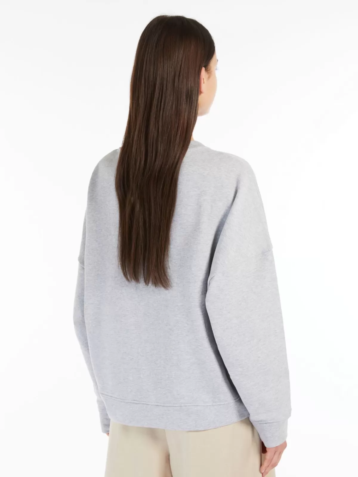 Sudadera oversize Max Mara en algodón premium - Gris ceniza claro para estilo casual chic